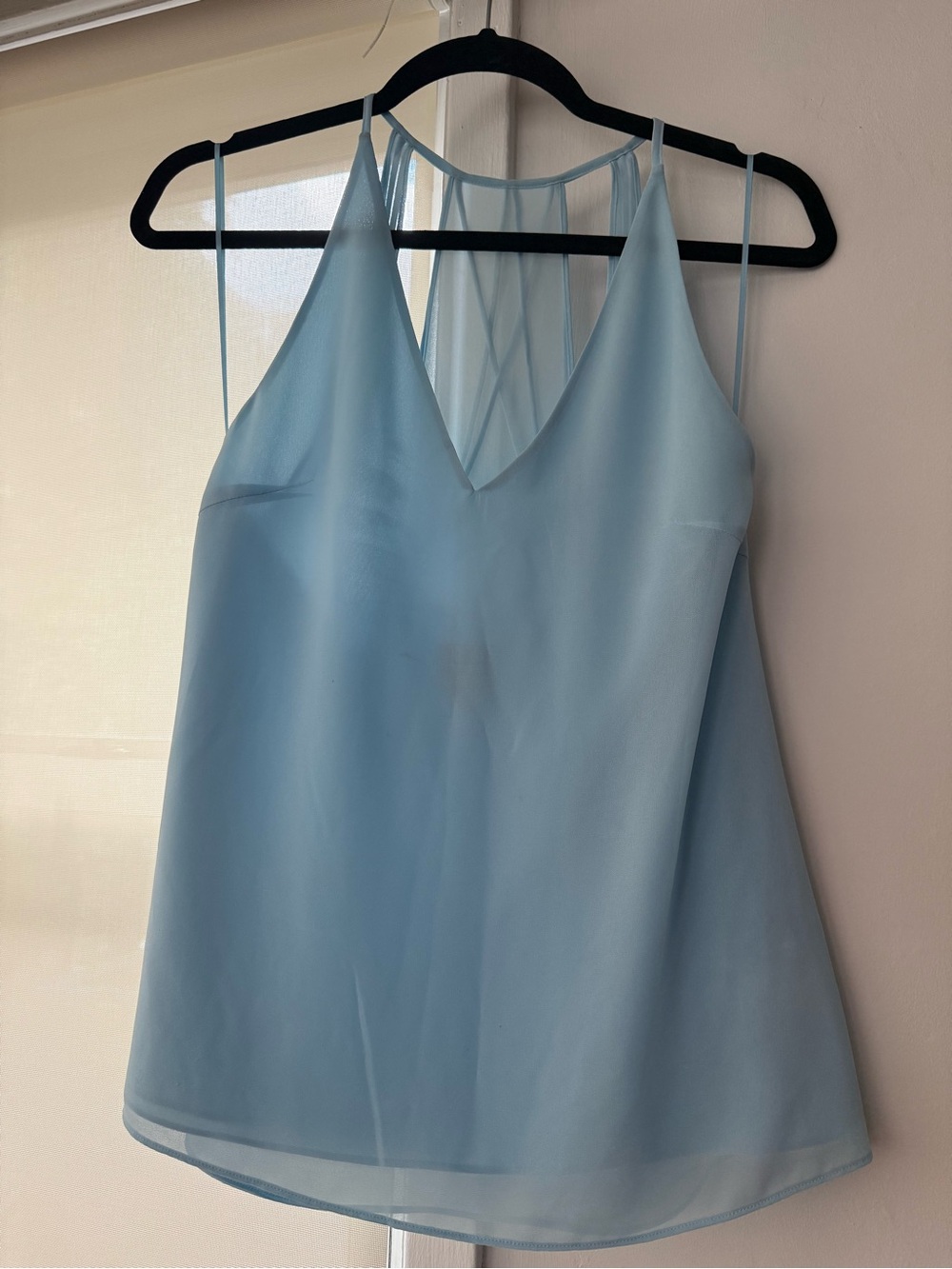Haute Hippie Pale Blue V-Neck Double-Strap Camisole